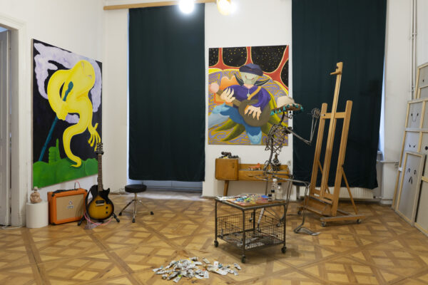 Widok wystawy Dom dla zmyślonych przyjaciół Jaśka w pracowni Jana Możdżyńskiego